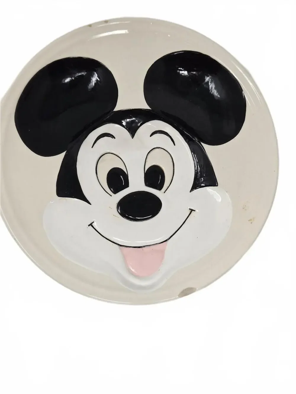 1970s Mickey Mouse 3D Raised-Relief Ceramic Wall Hanging Plate